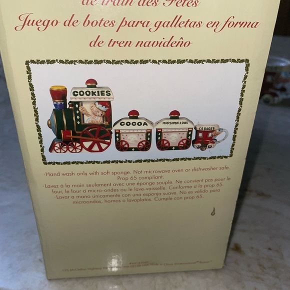 VTG Christmas Bear Train Cookie Jar Cocoa Cart Marshmallow Car - Picture 6 of 14